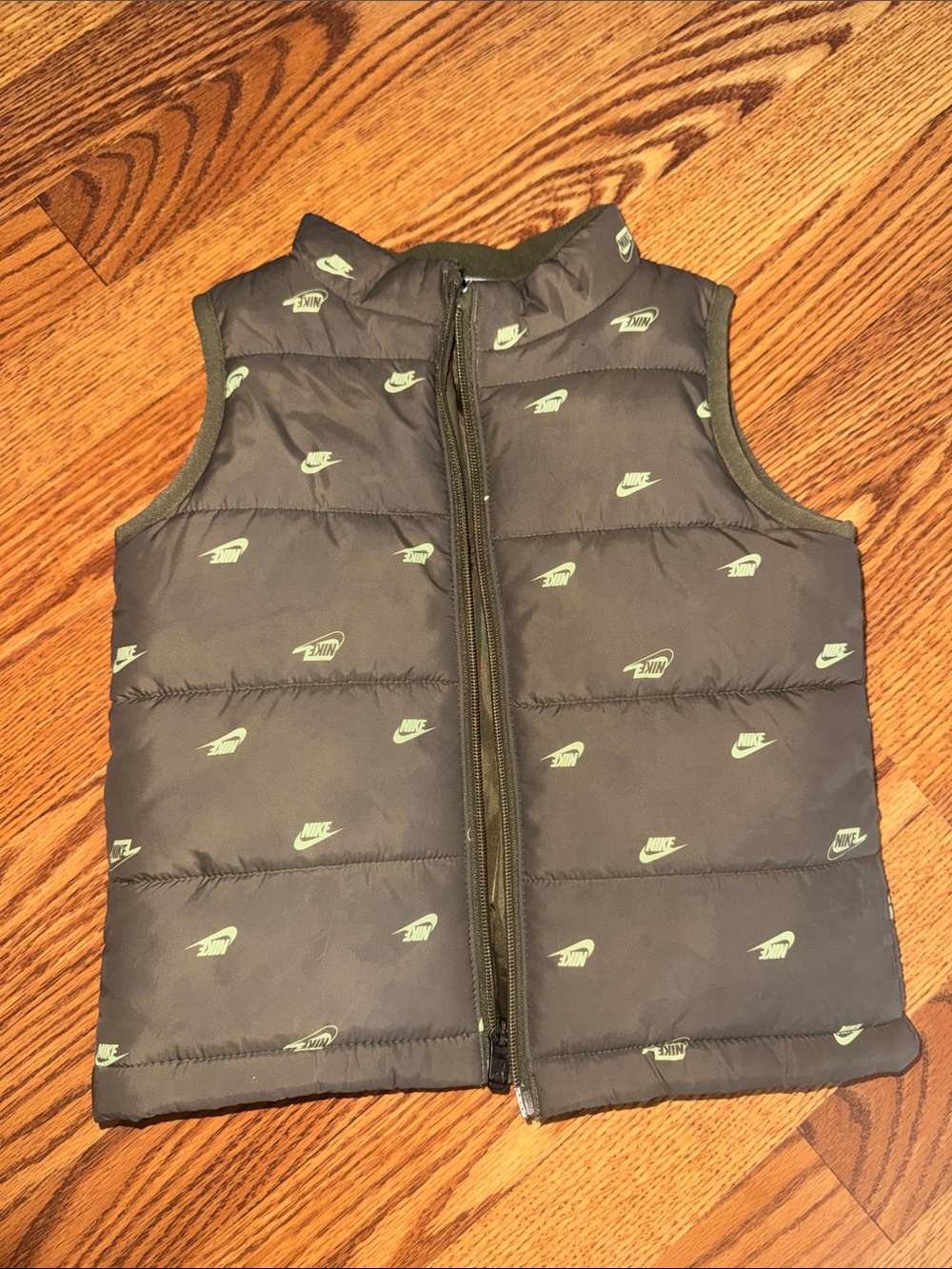 Nike Kids' Navy Puffer Vest with Mint Logo